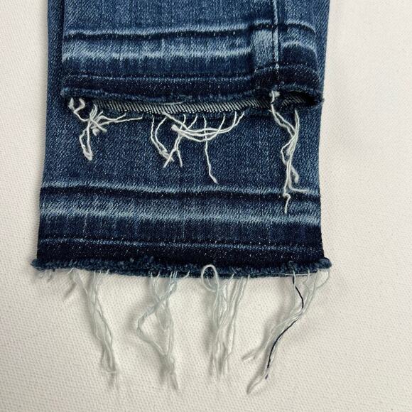 AYR The Riser Skinny High Rise Ankle Jeans Raw Hem Neon Jupiter Wash Size 27 - Picture 13 of 16